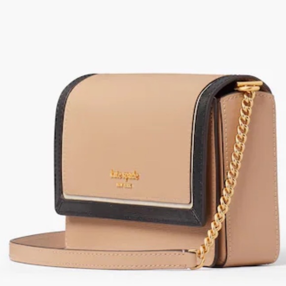 NWT Kate Spade Color-blocked Saffiano Cafe Mocha Crossbody Purse - Picture 6 of 9